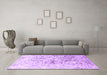 Machine Washable Abstract Purple Contemporary Area Rugs in a Living Room, wshcon1943pur