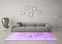 Machine Washable Abstract Purple Contemporary Rug, wshcon1943pur