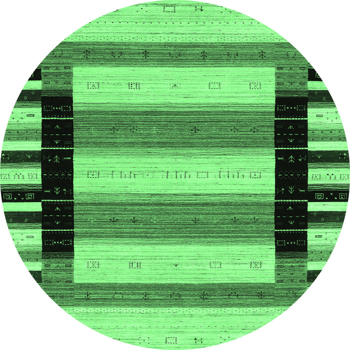 Round Solid Emerald Green Modern Rug, con1944emgrn