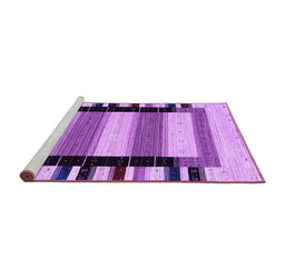 Sideview of Machine Washable Solid Purple Modern Area Rugs, wshcon1944pur