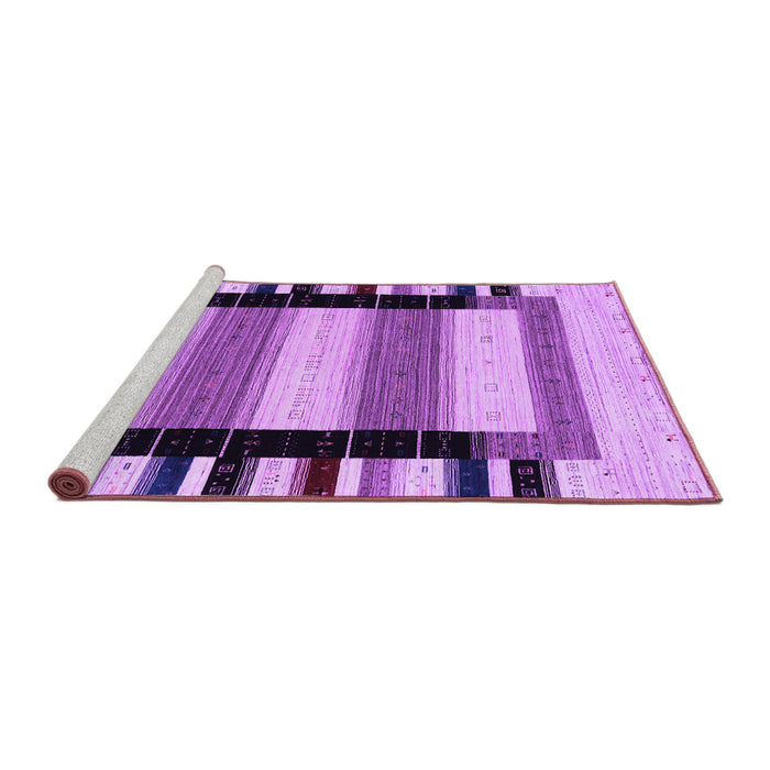 Sideview of Machine Washable Solid Purple Modern Area Rugs, wshcon1944pur