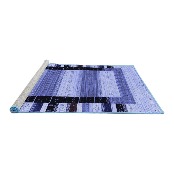 Sideview of Machine Washable Solid Blue Modern Rug, wshcon1944blu
