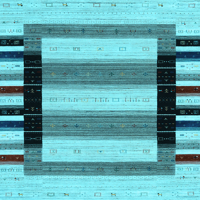 Square Machine Washable Solid Light Blue Modern Rug, wshcon1944lblu