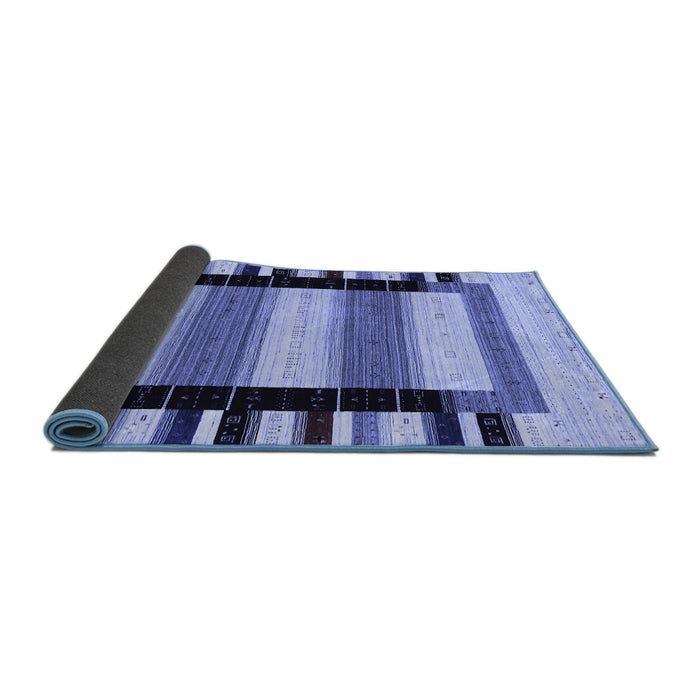 Sideview of Solid Blue Modern Rug, con1944blu