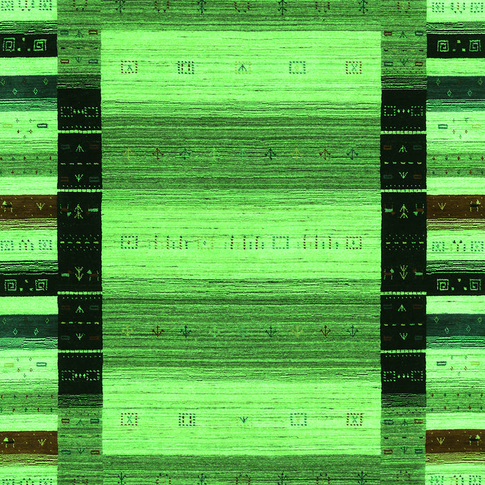 Serging Thickness of Machine Washable Solid Green Modern Area Rugs, wshcon1944grn