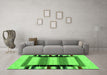 Machine Washable Solid Green Modern Area Rugs in a Living Room,, wshcon1944grn