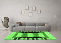 Machine Washable Solid Green Modern Rug, wshcon1944grn