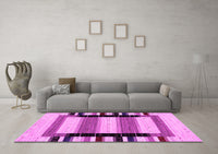 Machine Washable Solid Pink Modern Rug, wshcon1944pnk