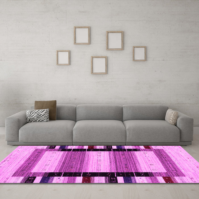 Machine Washable Solid Pink Modern Rug in a Living Room, wshcon1944pnk