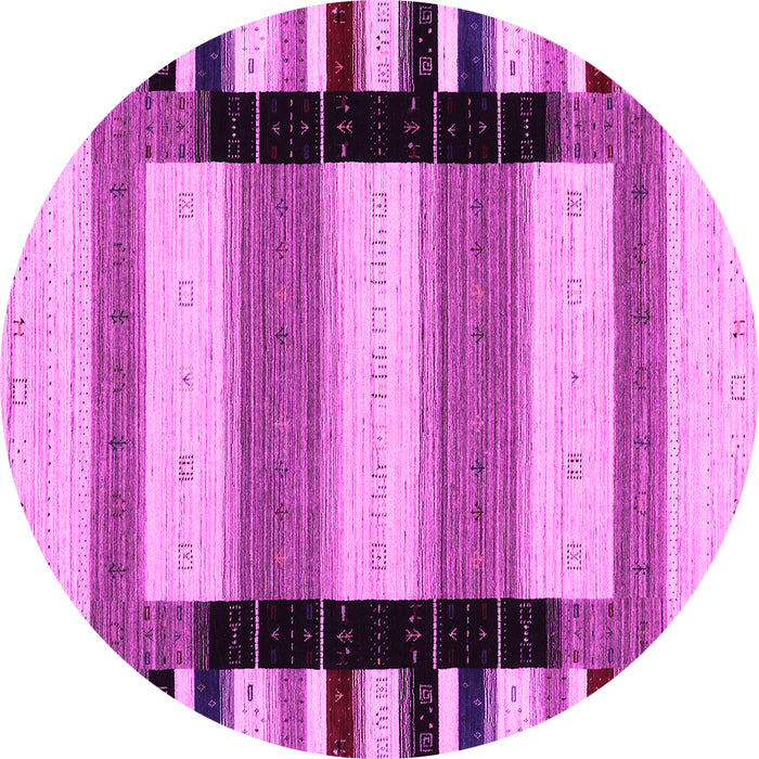 Round Machine Washable Solid Pink Modern Rug, wshcon1944pnk