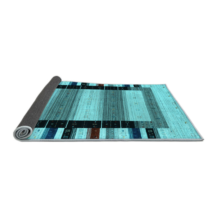 Sideview of Solid Light Blue Modern Rug, con1944lblu
