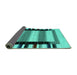 Sideview of Solid Turquoise Modern Rug, con1944turq