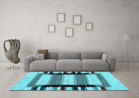 Machine Washable Solid Light Blue Modern Rug, wshcon1944lblu