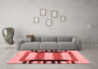 Machine Washable Solid Red Modern Rug, wshcon1944red