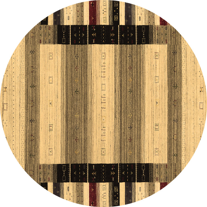 Round Machine Washable Solid Brown Modern Rug, wshcon1944brn