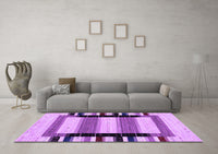 Machine Washable Solid Purple Modern Rug, wshcon1944pur