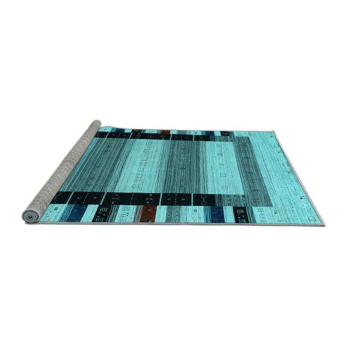 Sideview of Machine Washable Solid Light Blue Modern Rug, wshcon1944lblu