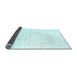 Sideview of Solid Light Blue Modern Rug, con1945lblu