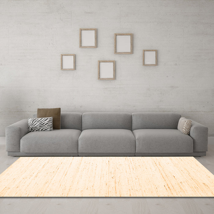 Machine Washable Solid Orange Modern Area Rugs in a Living Room, wshcon1945org
