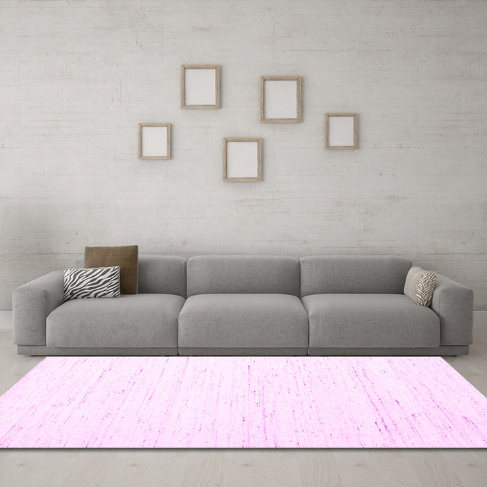 Machine Washable Solid Pink Modern Rug in a Living Room, wshcon1945pnk