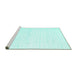 Sideview of Machine Washable Solid Turquoise Modern Area Rugs, wshcon1945turq