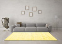 Machine Washable Solid Yellow Modern Rug, wshcon1945yw