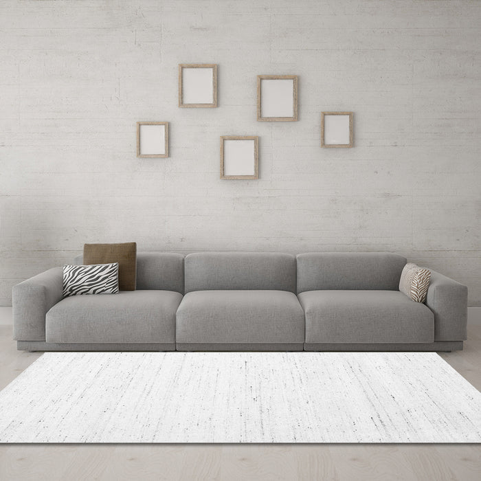 Machine Washable Solid Gray Modern Rug in a Living Room,, wshcon1945gry