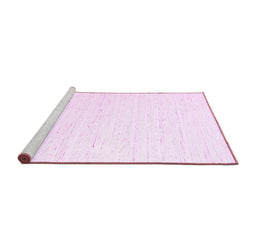 Sideview of Machine Washable Solid Pink Modern Rug, wshcon1945pnk