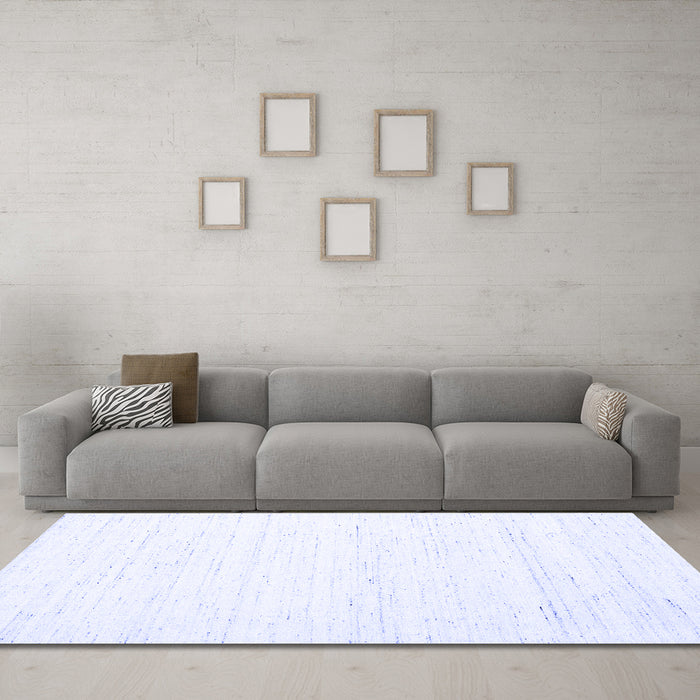 Machine Washable Solid Blue Modern Rug in a Living Room, wshcon1945blu