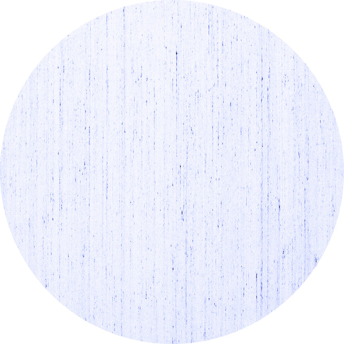 Round Machine Washable Solid Blue Modern Rug, wshcon1945blu