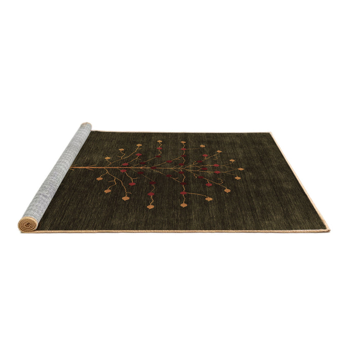 Sideview of Machine Washable Abstract Brown Contemporary Rug, wshcon1946brn