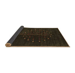 Sideview of Abstract Brown Contemporary Rug, con1946brn