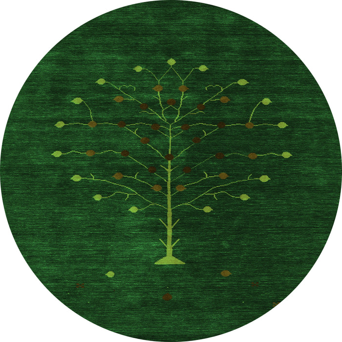 Square Abstract Green Contemporary Rug, con1946grn