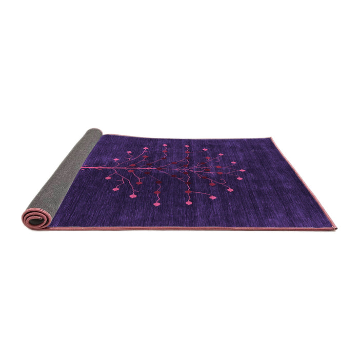 Sideview of Abstract Purple Contemporary Rug, con1946pur
