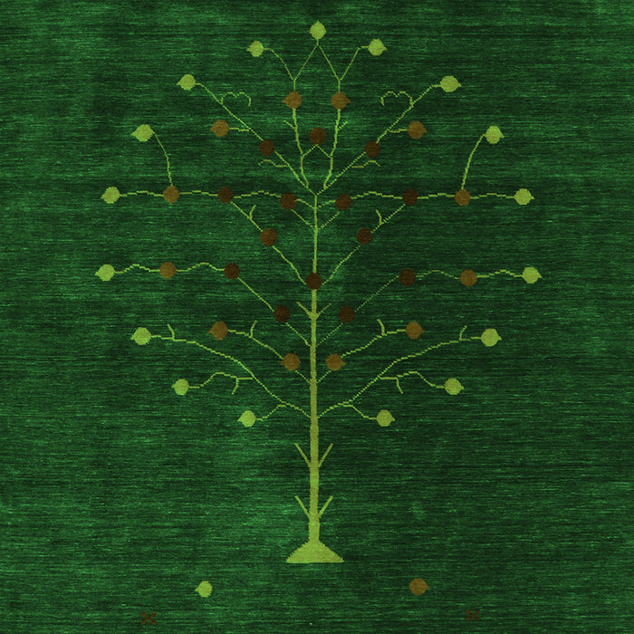 Serging Thickness of Machine Washable Abstract Green Contemporary Area Rugs, wshcon1946grn