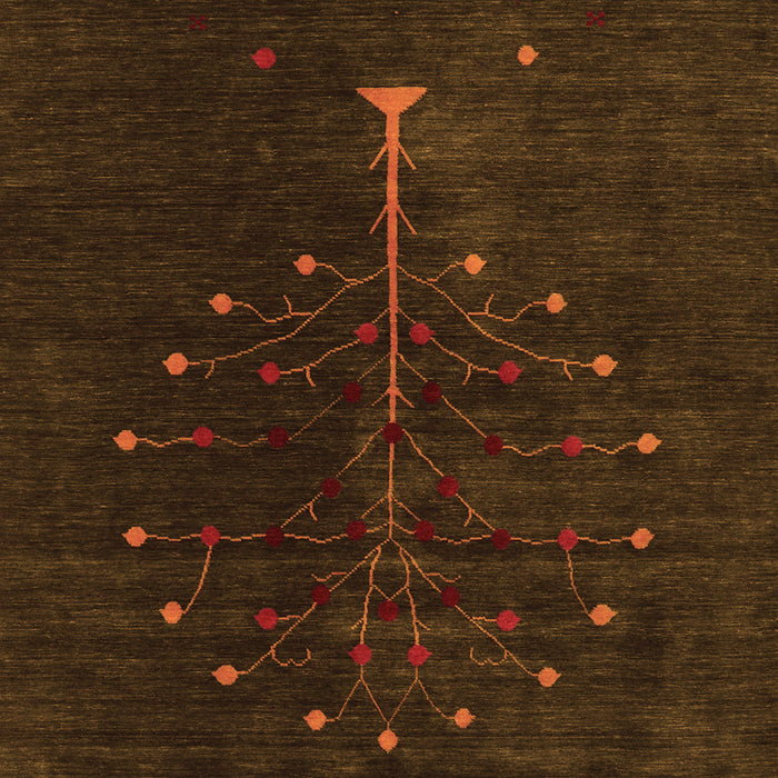 Abstract Orange Contemporary Rug, con1946org