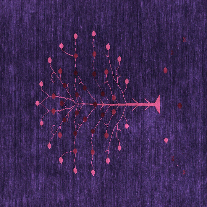 Square Machine Washable Abstract Purple Contemporary Area Rugs, wshcon1946pur