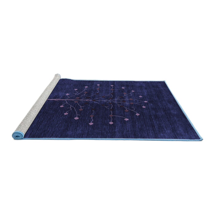 Sideview of Machine Washable Abstract Blue Contemporary Rug, wshcon1946blu