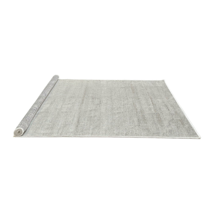 Serging Thickness of Machine Washable Contemporary Pale Silver Gray Rug, wshcon1947
