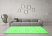 Machine Washable Solid Green Modern Area Rugs in a Living Room,, wshcon1947grn