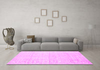 Machine Washable Solid Pink Modern Rug, wshcon1947pnk