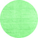 Round Solid Emerald Green Modern Rug, con1947emgrn