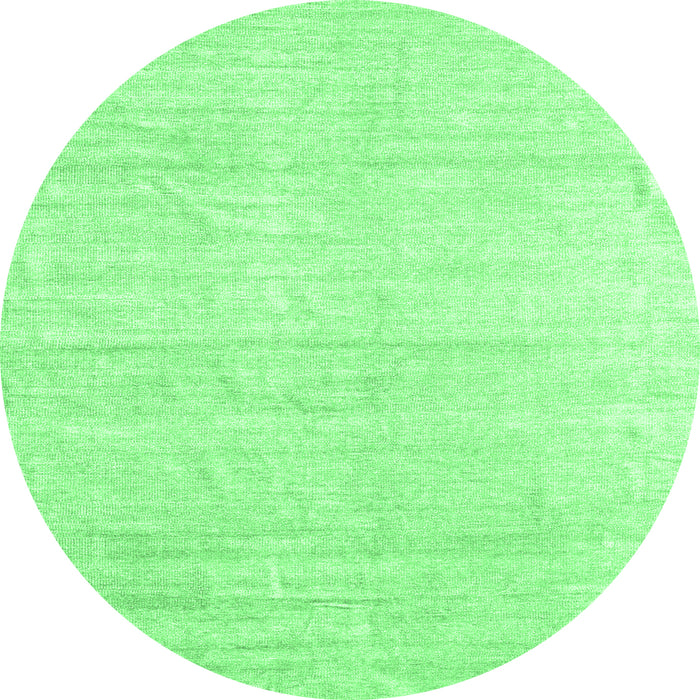 Round Machine Washable Solid Emerald Green Modern Area Rugs, wshcon1947emgrn
