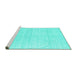 Sideview of Machine Washable Solid Turquoise Modern Area Rugs, wshcon1947turq