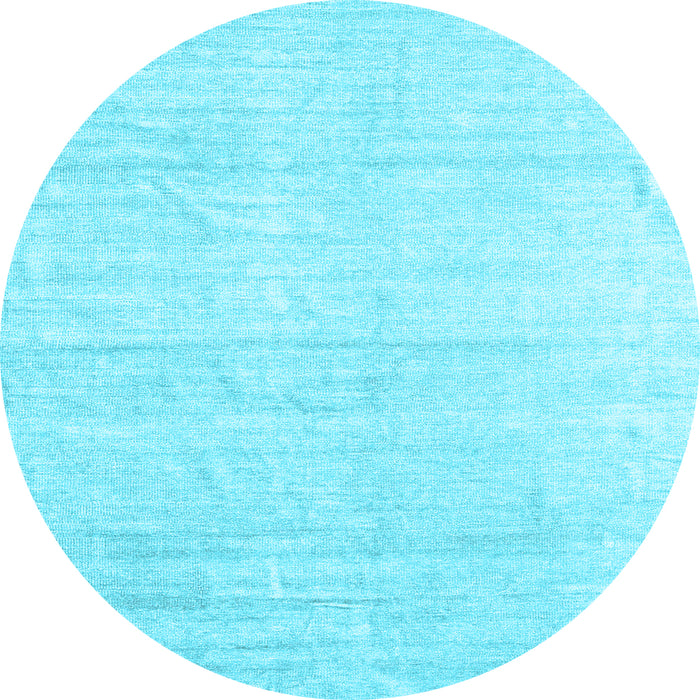 Round Machine Washable Solid Light Blue Modern Rug, wshcon1947lblu