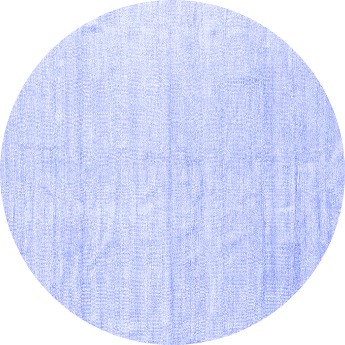 Round Solid Blue Modern Rug, con1947blu