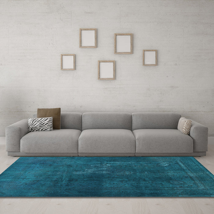 Machine Washable Abstract Light Blue Contemporary Rug in a Living Room, wshcon1948lblu
