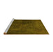 Sideview of Machine Washable Abstract Yellow Contemporary Rug, wshcon1948yw