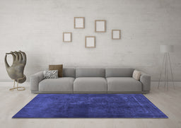 Machine Washable Abstract Blue Contemporary Rug in a Living Room, wshcon1948blu