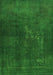 Serging Thickness of Machine Washable Abstract Green Contemporary Area Rugs, wshcon1948grn